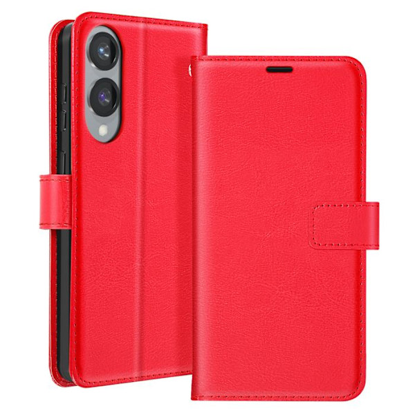 Etui för Samsung Galaxy S25 Edge Klapp Plånbok Stöd Mayaxess Röd Röd