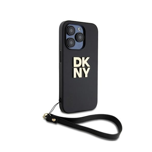 DKNY Handledsrem Stock Logotyp - Fodral för iPhone 15 Pro (svart)