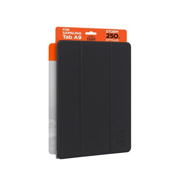 Folio Magnetiskt Fodral för Galaxy Tab A9 med Stylusfack Eiger Svart Svart