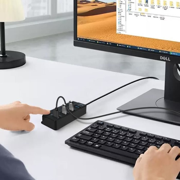 USB til USB 3.0 Hub - 3x USB 2.0 Dataoverførsel 5 Gb-s LinQ Sort