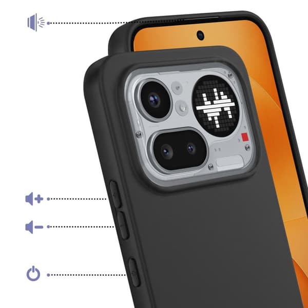 Silicone Cover til Nothing Phone 4a Pro, Stødabsorberende, Olieforsinket, Sort Svart