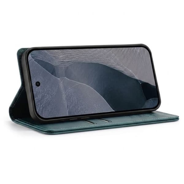 Plånboksfodral för Google Pixel 11 Pro Syntetläder Grått Mörkgrönt Anti-RFID Grön