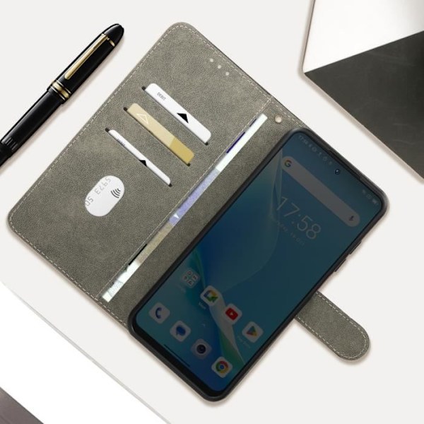 Blackview A96:n kansi - AVIZAR - Lompakko ja teline - musta Svart
