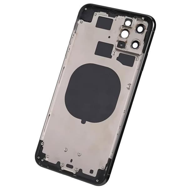 Erstatningschassis - iPhone - 11 Pro Max - Bagglas - Mørkegrå - Holdbar og pålidelig Grå