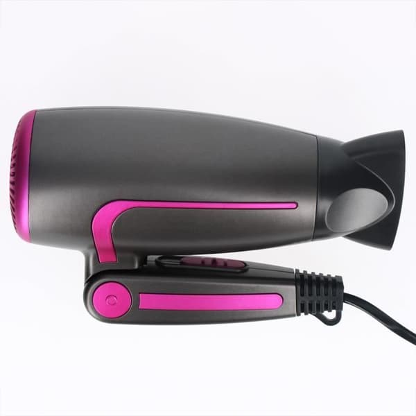 Mini Rejse Hårtørrer 2000W - Linq - Sort/Lilla Rosa
