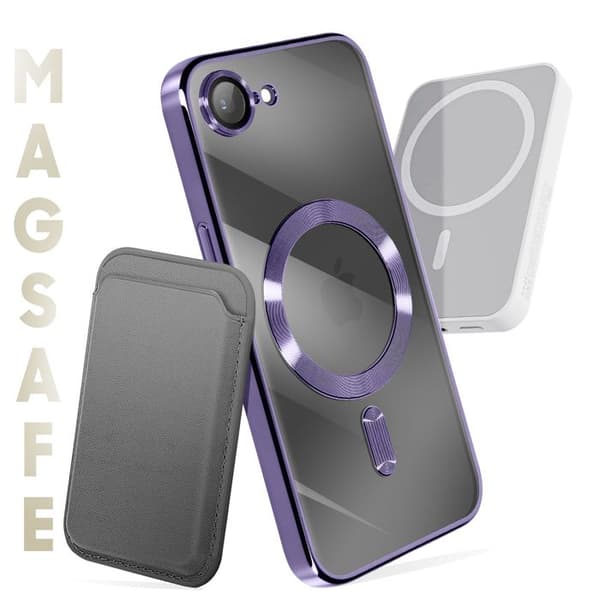 Coque - Silikone - iPhone 16e - Lilla - Stødbeskyttelse - Anti-gulning Lila