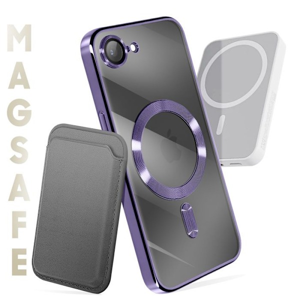 Kuori iPhone 16:lle, suojattu kamera, violetista silikonista. Lila