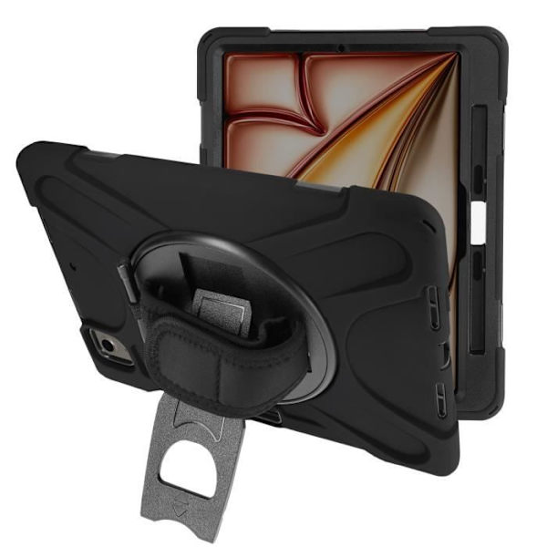 AVIZAR Stötsäker iPad Air 13 2024 Fodral - Svart remstödshandtag Svart