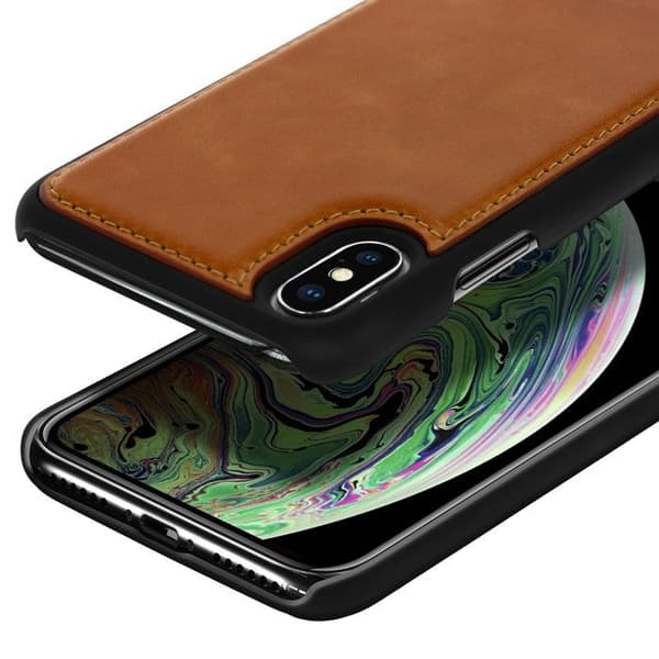 Coque - Akashi - iPhone X / XS - Ægte Læder - Hårdfør Beskyttelse - Brun brun