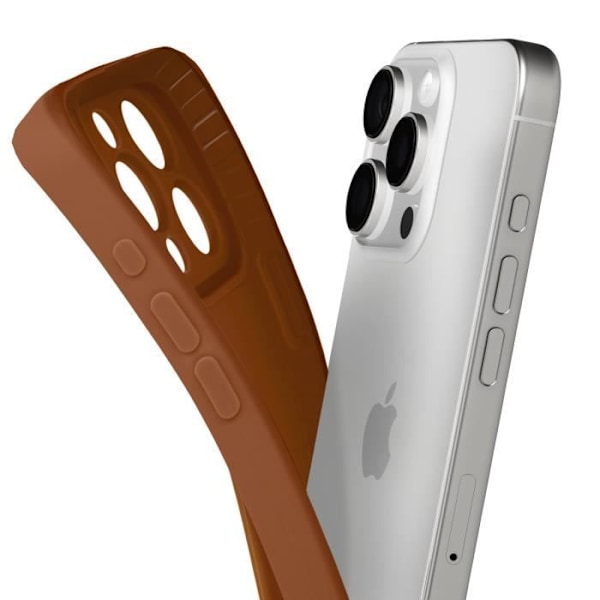 IPhone 16 Pro Silikoninen Suojakuori Tasainen Kamerasuoja Ruskea kastanj