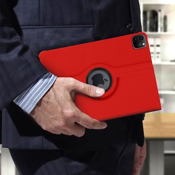 Kotelo - Apple - iPad Pro 11 2020 - Koko Peitto - Kääntyvä Tuki 360° - Punainen Röd