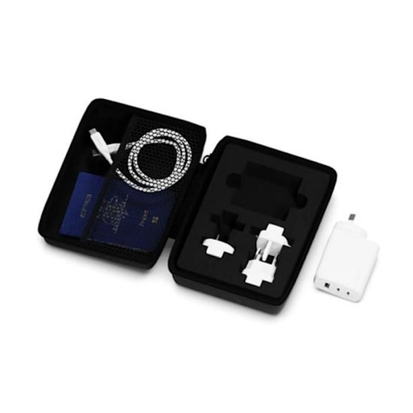 Matkakäyttöön suunniteltu Multiport-laturi 67W GaN PowerMaxx USB-C-kaapelilla 1m CYGNETT Valkoinen Vit