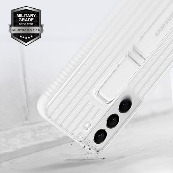 Samsung S22 Plus Case Kickstand Support Originalt beskyttende stående cover Hvid