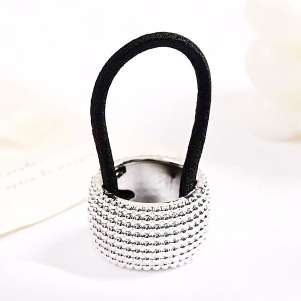 Hårsløjfe - AVIZAR - Blødt Loop Sleeve - med Strass - Sort - Voksen Kvinde Svart