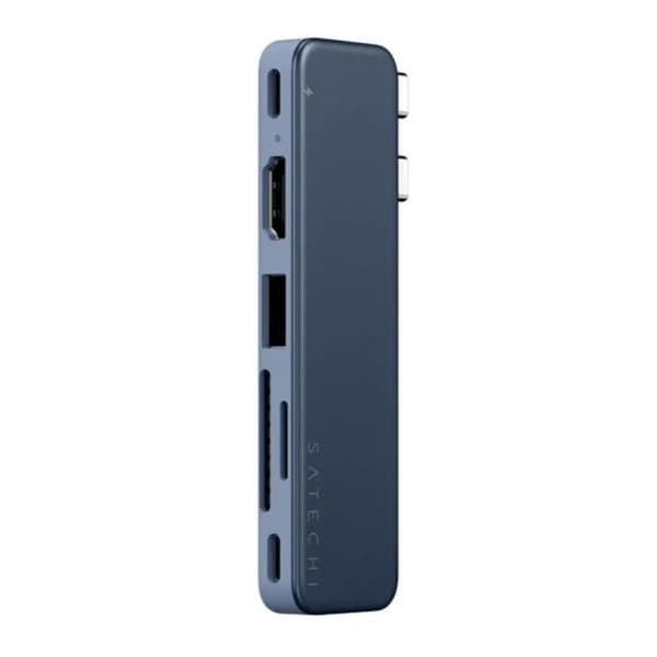 USB-C-monipistoliitin MacBook Neo HDMI 4K:lle, kaksoisliitin Satechi Indigo