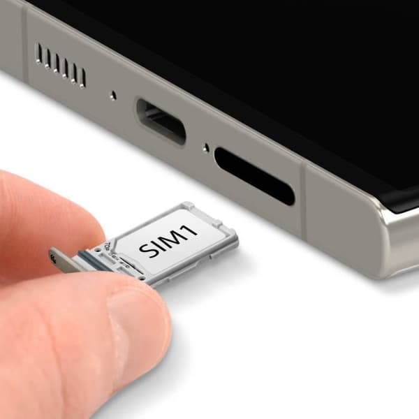 SIM-kortskuffe - Samsung Galaxy S23 Ultra - 2 Nano SIM Slots - Beige farve beige