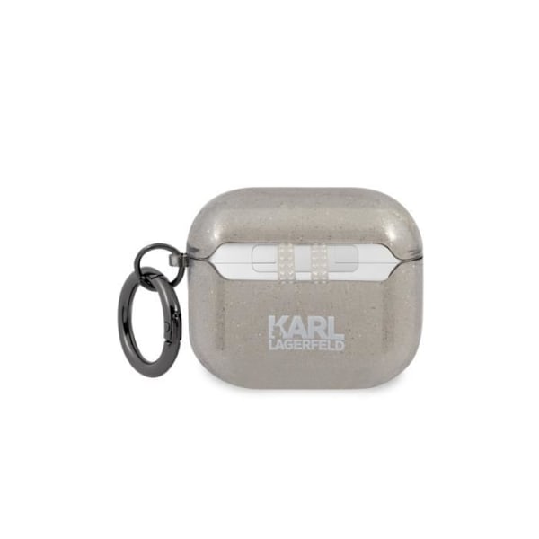 AirPods 3 - KARL LAGERFELD - Glitter Chic korkealaatuinen TPU - Musta / Hopea Svart