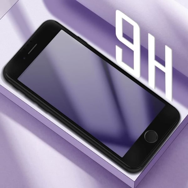 Härdat glas - AVIZAR - iPhone 7/8/SE 2020/SE 2022 - Anti-Blå - Reptålig - 9H Svart