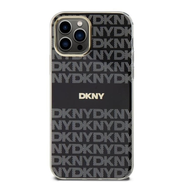 Skyddsväska för iPhone 12 / 12 Pro MagSafe i mjuk TPU med DKNY-mönster i svart Svart