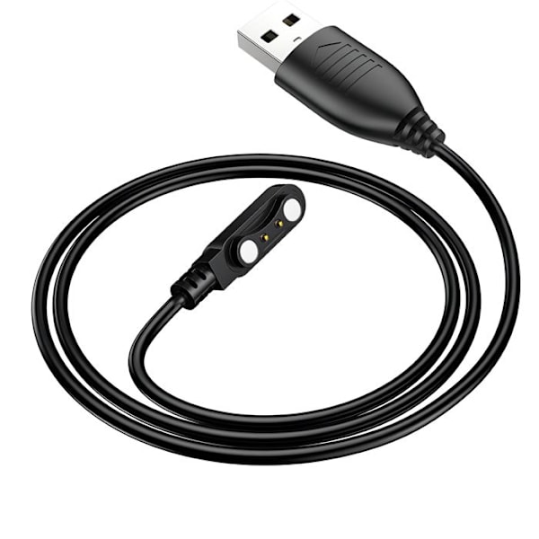 Magnetkaapeli SmartWatch kaksine nastoineen USB-liitännällä 60 cm Hoko Musta Svart