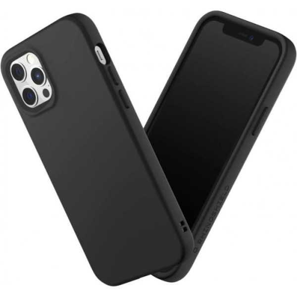 RhinoShield-fodral för [iPhone 12/12 Pro] | SolidSuit - Smal med stötdämpningsteknik - Svart Svart