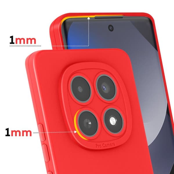 Silicone Cover til Redmi Note 15 med Forstærkning til Kamerablok Rød Röd