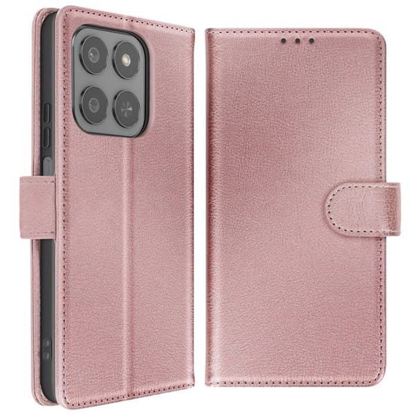 Plånboksfodral - AVIZAR - Honor 400 Smart - Rosa - Struktur - Ställfunktion Ros