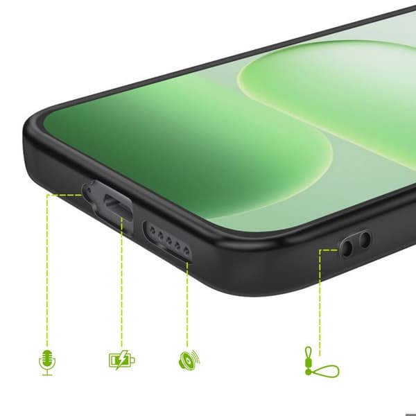 Cover til Honor 600 Lite Blød Silikonebeskyttelse Mayaxess Sort Svart