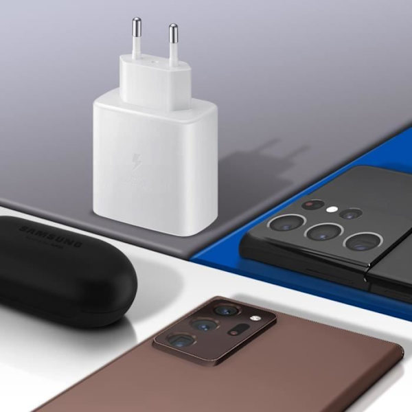 Samsung original netoplader USB-C til USB-C kabel Hurtigopladning 2.0 Hvid
