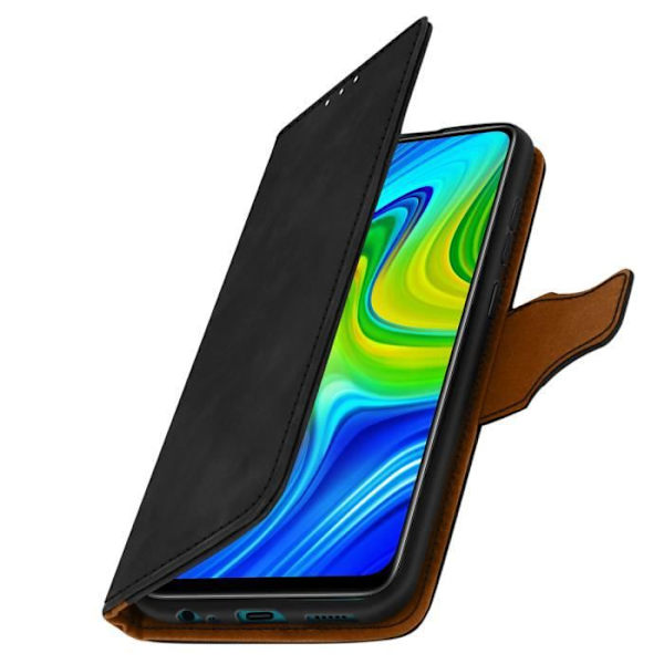 Hus - Xiaomi - Redmi Note 9 - Vintage - Blød - Magnetisk Svart