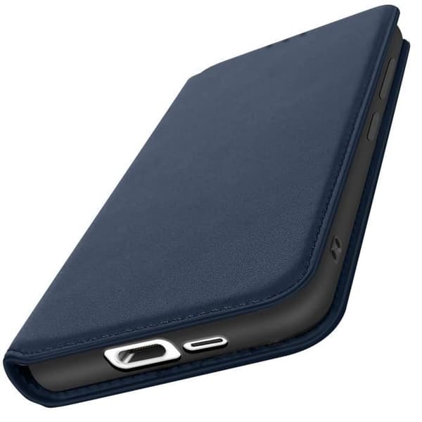 Étui - AVIZAR - Samsung Galaxy S24 FE - Clapet - Stöd för video - Kortfack Blå