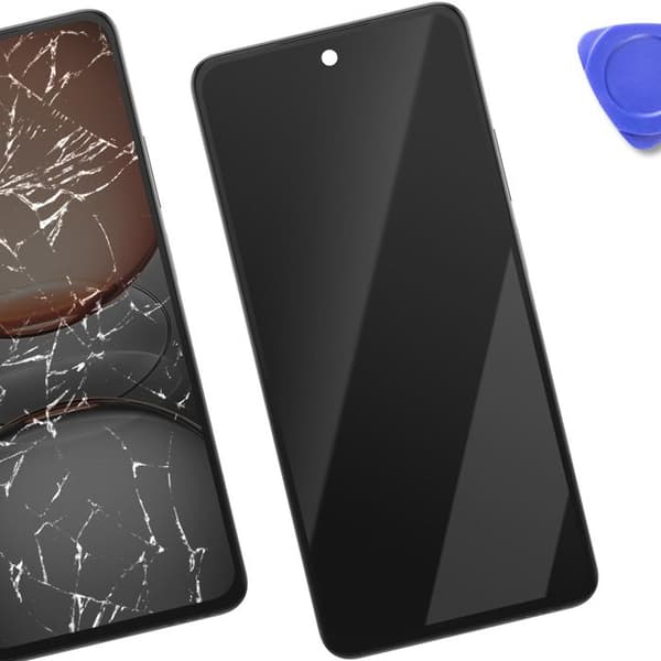 Fuld Skærm - REALME - C75 4G - LCD - Berøringsglas - Sort Chassis Svart