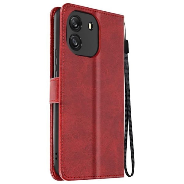 Fodral till Blackview Wave 6C - AVIZAR - Handledsrem Flip Wallet Support - Röd Röd