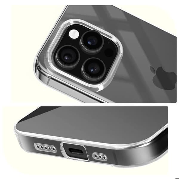 Coque til iPhone 16 Pro - Mayaxess - Blødt Silikone - Transparent - Let Design Transparent