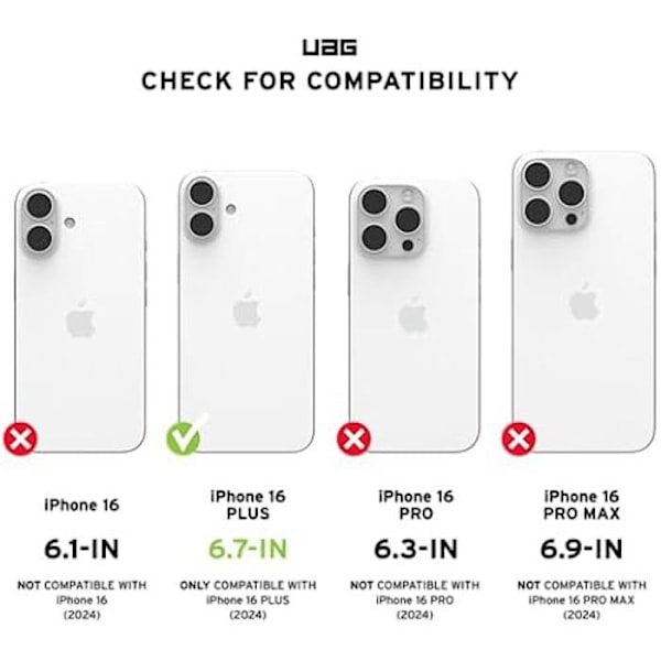 Urban Armor Gear Metropolis LT MS Cover Kompatibel med Apple iPhone 16 Plus (Stødbeskyttelse i Henhold til Standarder)