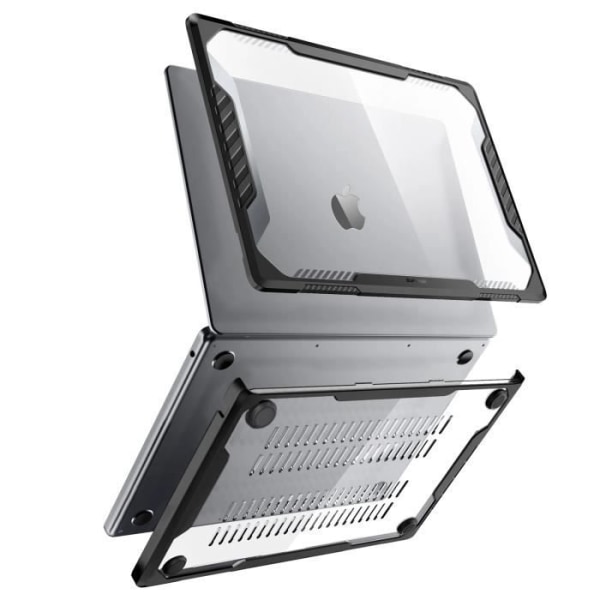 Heltäckande skal till MacBook Air 15 2023 Stötsäker luftventilsväska Transparent Svart