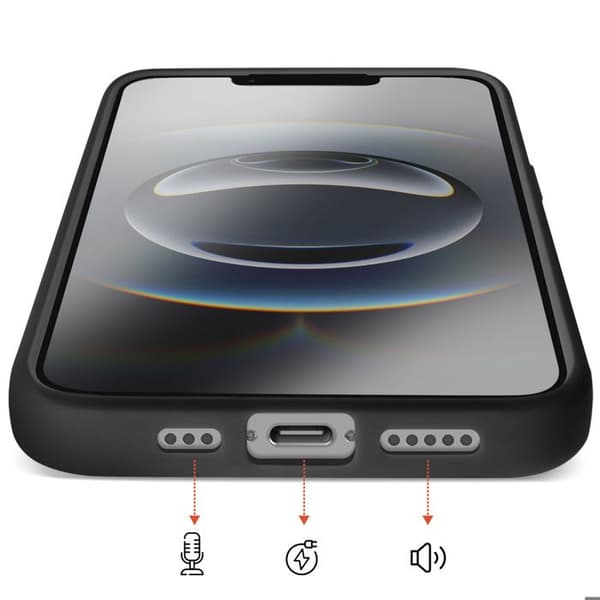 Cover til iPhone 16e Bi-Materiale Design Kompatibel med MagSafe Sort Svart