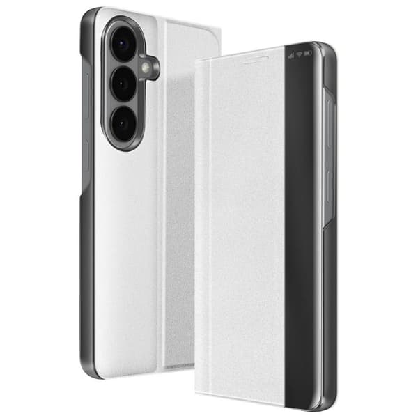 Fodral med lock för Galaxy S26, ultratunt bi-material design med videostöd, silver Grå
