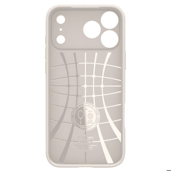 Cover til iPhone 17 Pro - SPIGEN - Liquid Air - Lys grå - Geometrisk mønster - Blødt silikone Grå