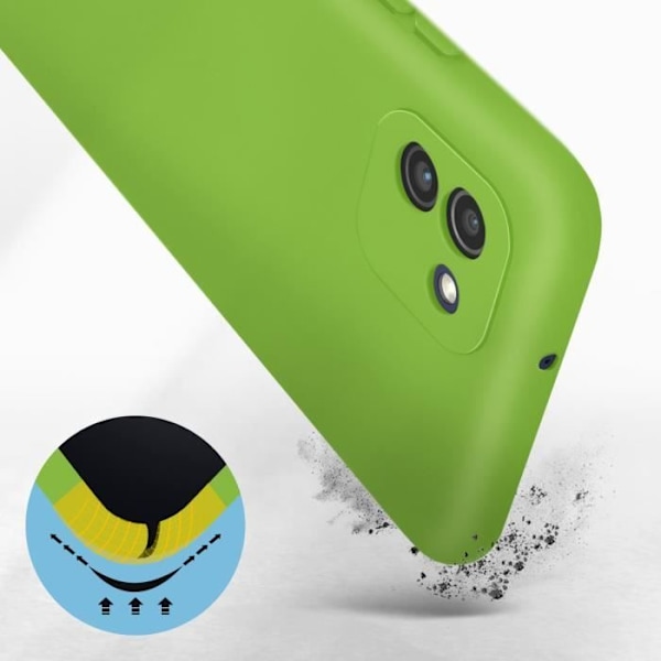 AVIZAR Skyddsfodral för Samsung Galaxy A03 - Halvstyv silikon - Soft-touch finish - Grön Grön