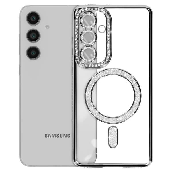 Coque - Samsung - Galaxy S24 FE - Diamant - Strass - MagSafe Sort Svart