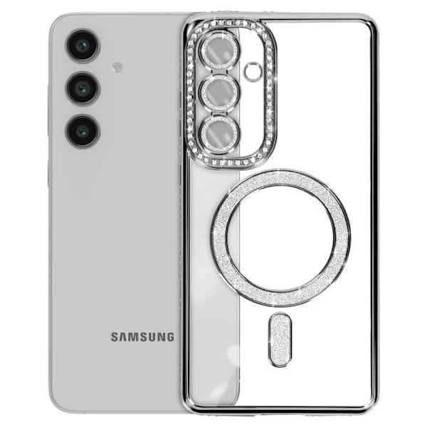 Samsung Galaxy S24 FE MagSafe Raskauskuorimusta Musta Strass Svart