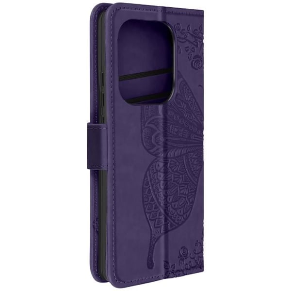Mandala Butterfly Fodral för Redmi Note 13 Pro Plånbok Handledsrem mörklila Lila