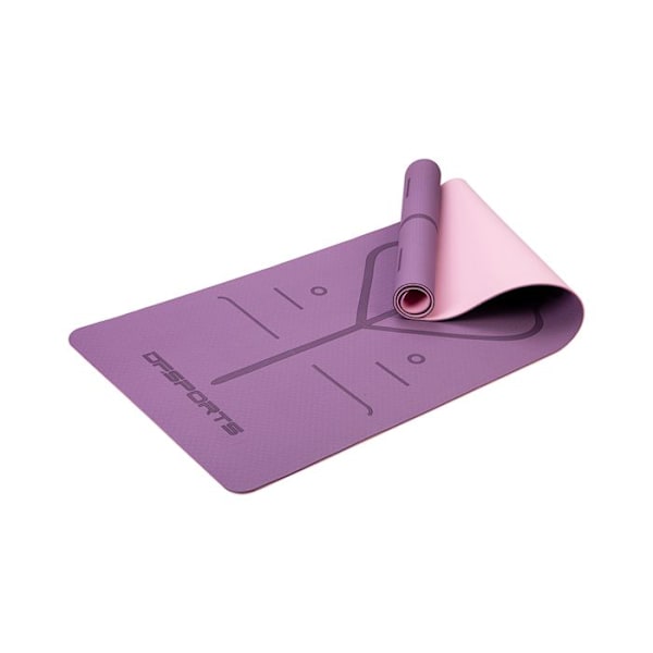 DF SPORTS Liukumaton joogamatto 183x61x0,6 cm kannella - Nirvana-malli - Violetti