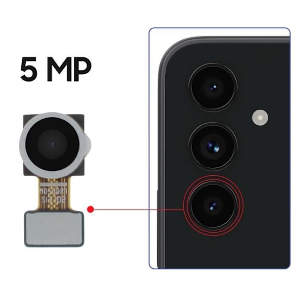 Bagkamera - Samsung - Galaxy A54/A34 5G - Macroobjektiv 5MP - Sort - Original Svart