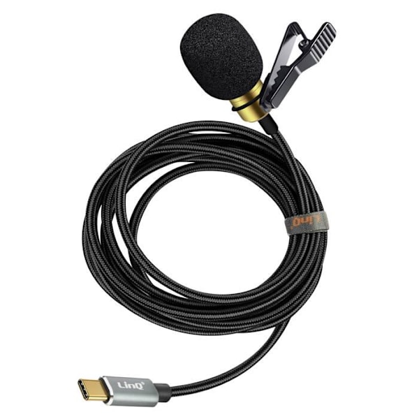 Micro Cravate USB-C, til smartphone - 2m - LinQ - Sort