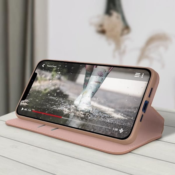 Housse Folio - AVIZAR - iPhone 12/12 Pro - Rosa - Hård - Video Stöd Rosa