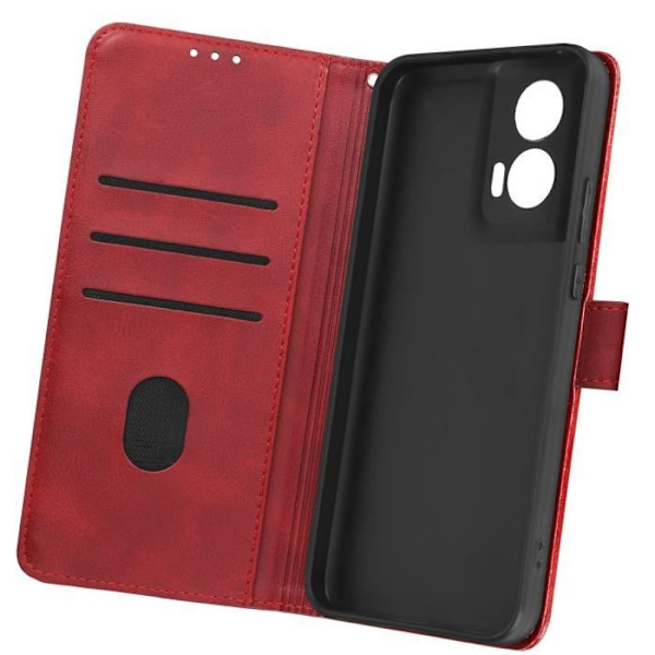 Fodral till Motorola Edge 50 Fusion Handledsrem Flip Stand Plånbok Röd Röd