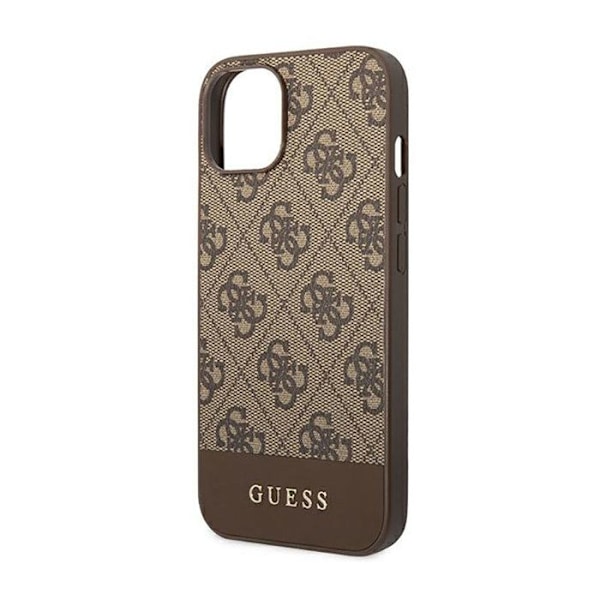 iPhone 14-fodral - Guess - 4G Bottenrand - Ekologiskt läder - Brun - Semi-rigidh kastanj