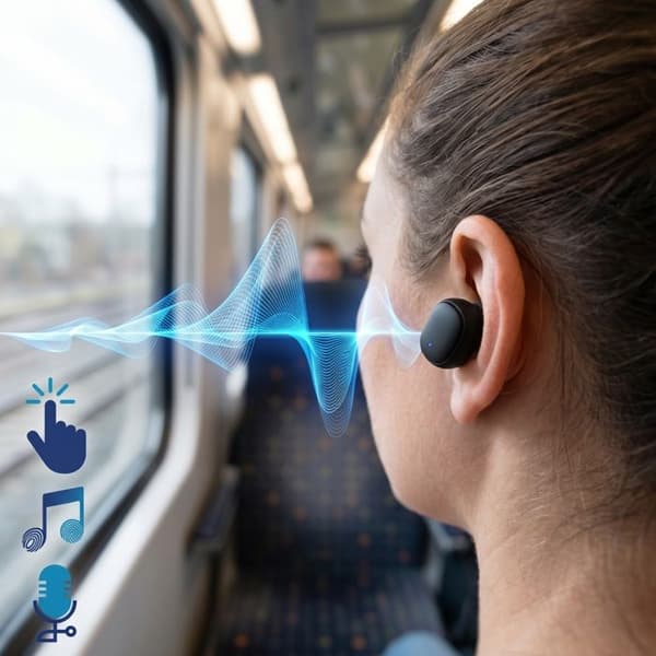 Trådløse TWS Bluetooth FlowBuds 6.0 med 3mk Sort opladningsetui Svart